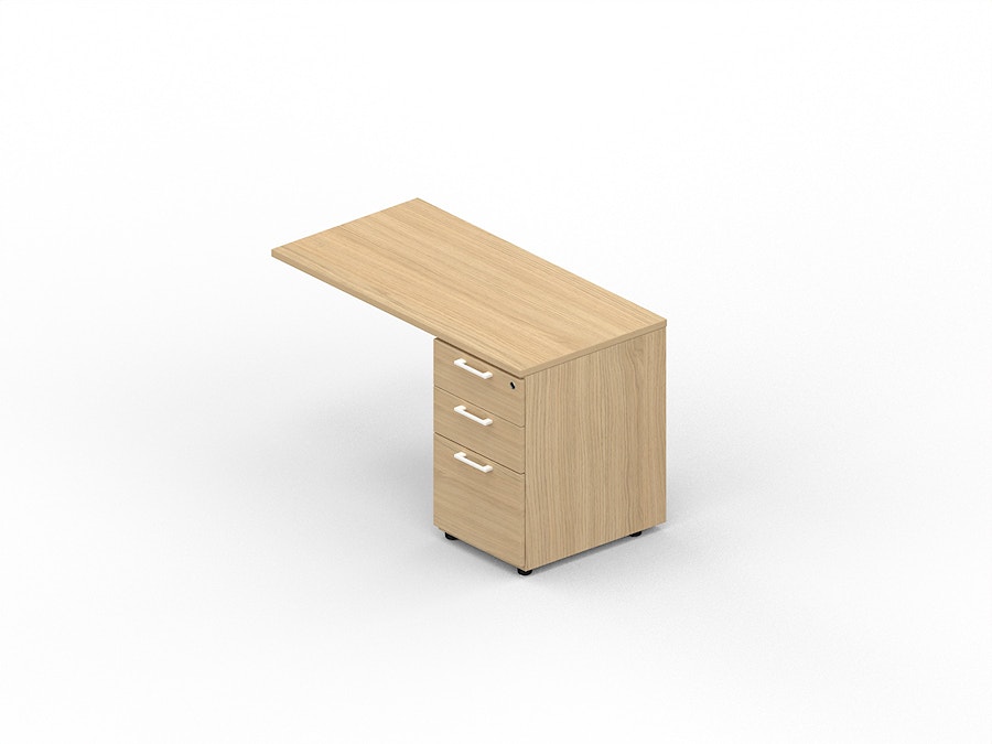 Table extension desk on melamine pedestal K2