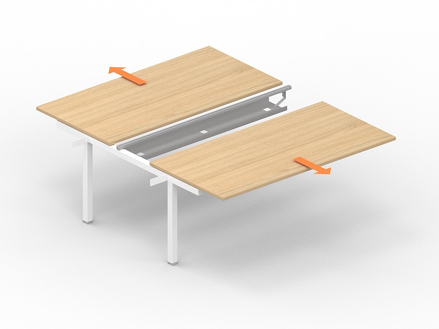 Aanbouw bench bureau met verschuifbaar werkblad K3