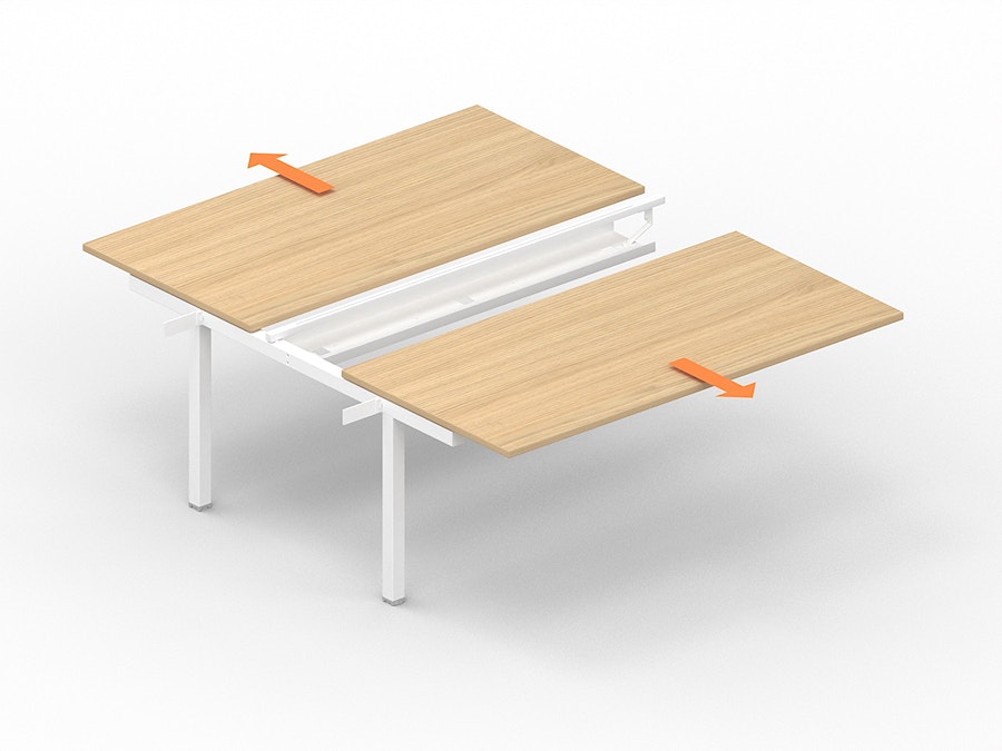 Add-on bench desk with sliding worktop K7