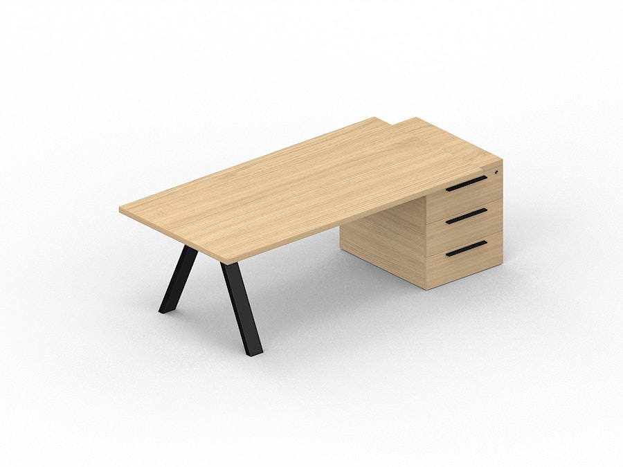 Corner desk X3 with load-bearing pedestal